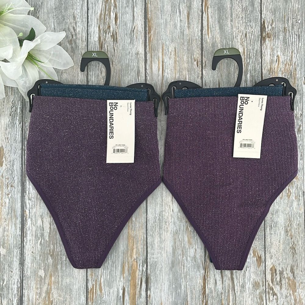 Lurex Thong Panties Underwear 2, 2-Packs Size XL
